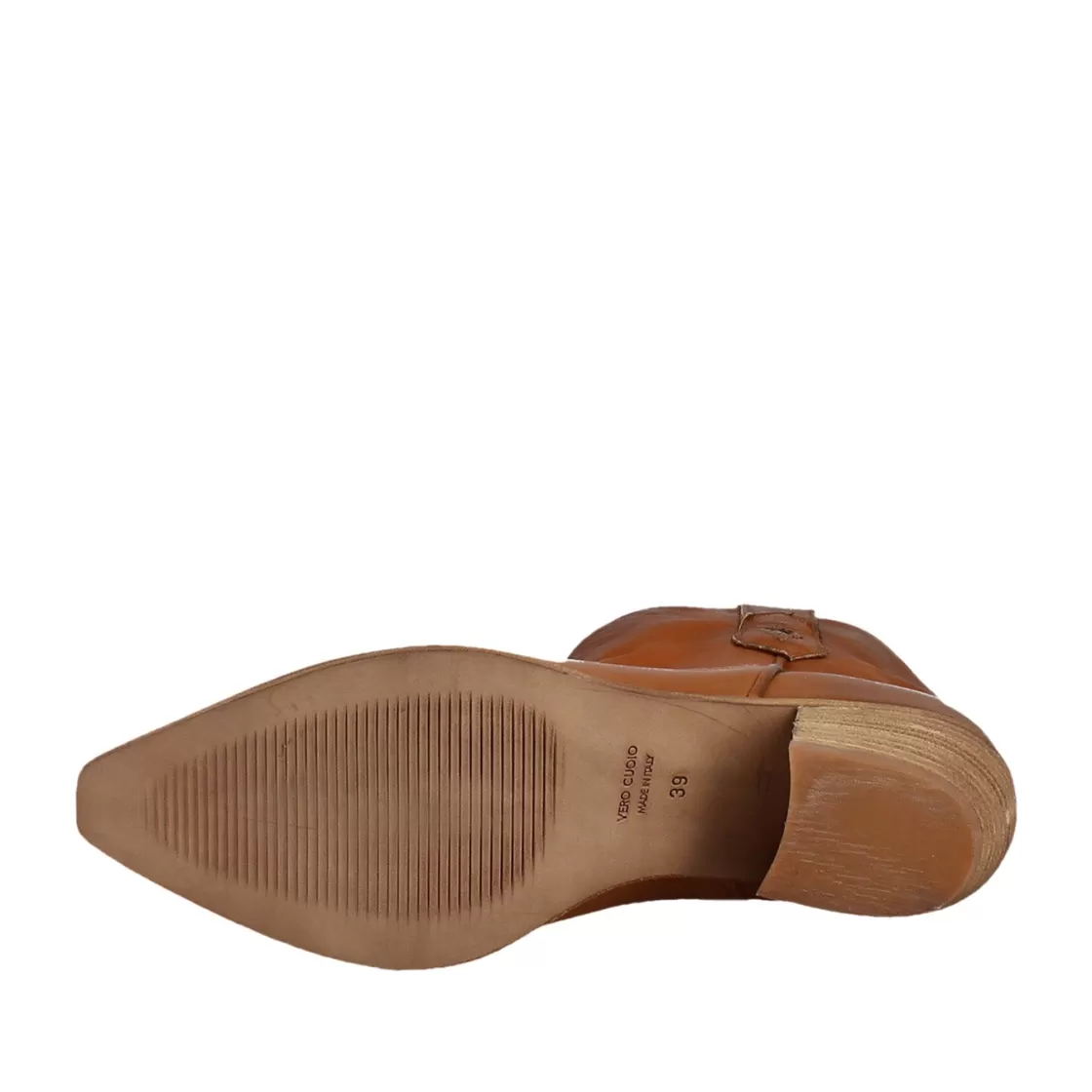 Outlet Leonardo Shoes Stivali Texani Bassi Da Donna Sfoderati In Pelle Vintage Marrone