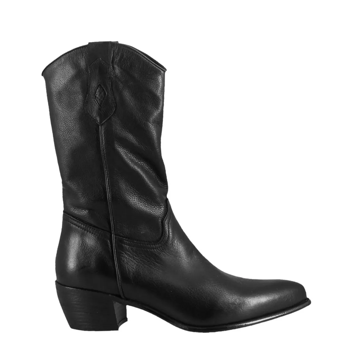 Discount Leonardo Shoes Stivali Texani Da Donna Sfoderati In Pelle Vintage Nera Nero