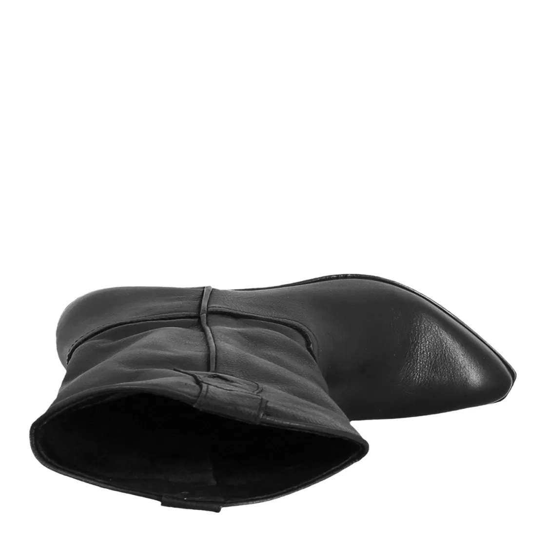 Discount Leonardo Shoes Stivali Texani Da Donna Sfoderati In Pelle Vintage Nera Nero