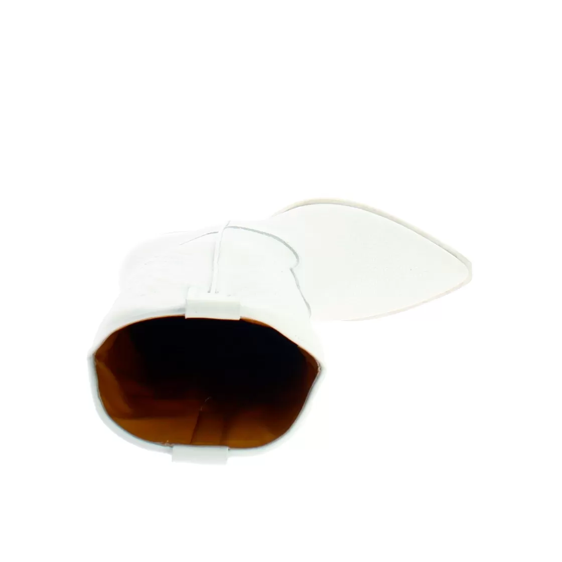 Hot Leonardo Shoes Stivali Texani Medi Da Donna In Pelle Colore Con Ricami. Bianco