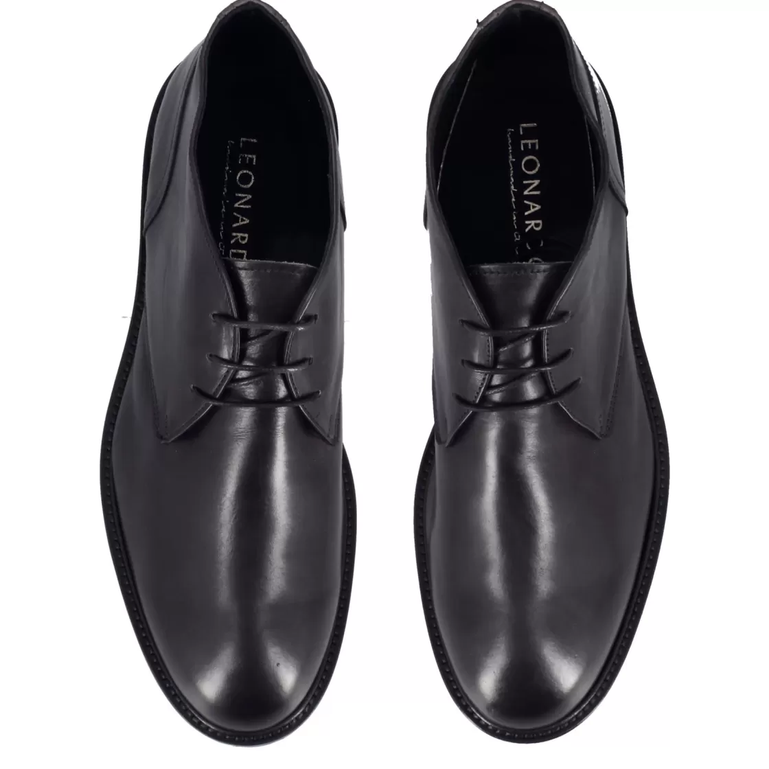 Fashion Leonardo Shoes Tronchetti Da Uomo In Vera Pelle Liscia Colore Con Suola Carrarmato Nero