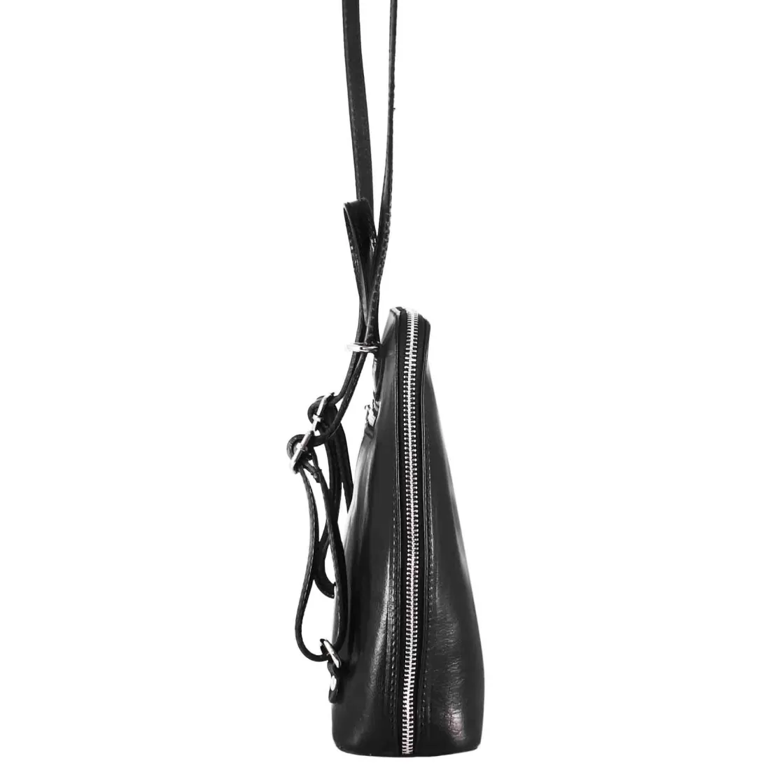 Outlet Leonardo Shoes Zainetto Ginevra Da Donna In Pelle Liscia Colore Con Cerniera Nero