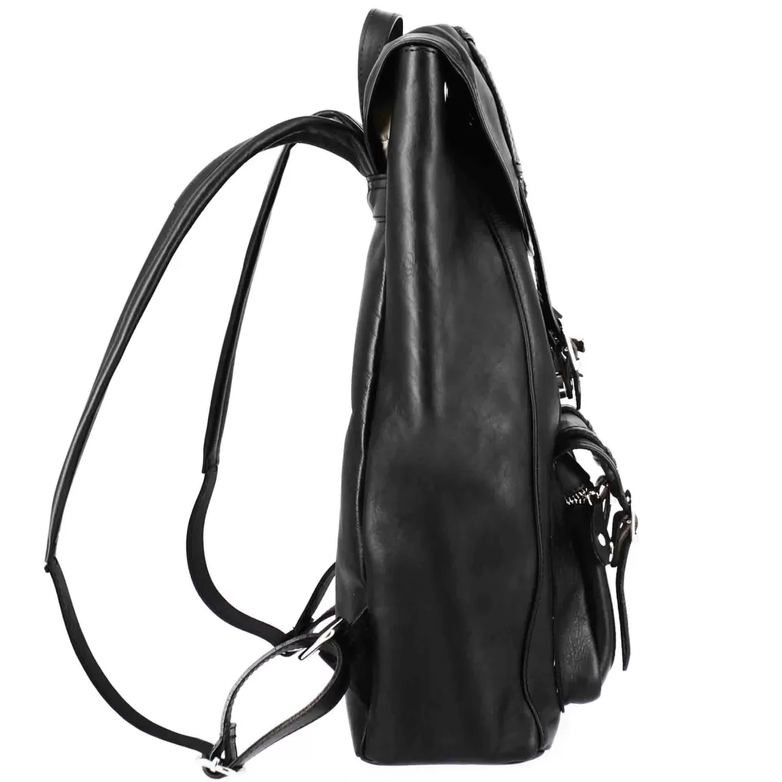 Discount Leonardo Shoes Zaino Da Viaggio In Pelle Colore Con Fibbie Nero