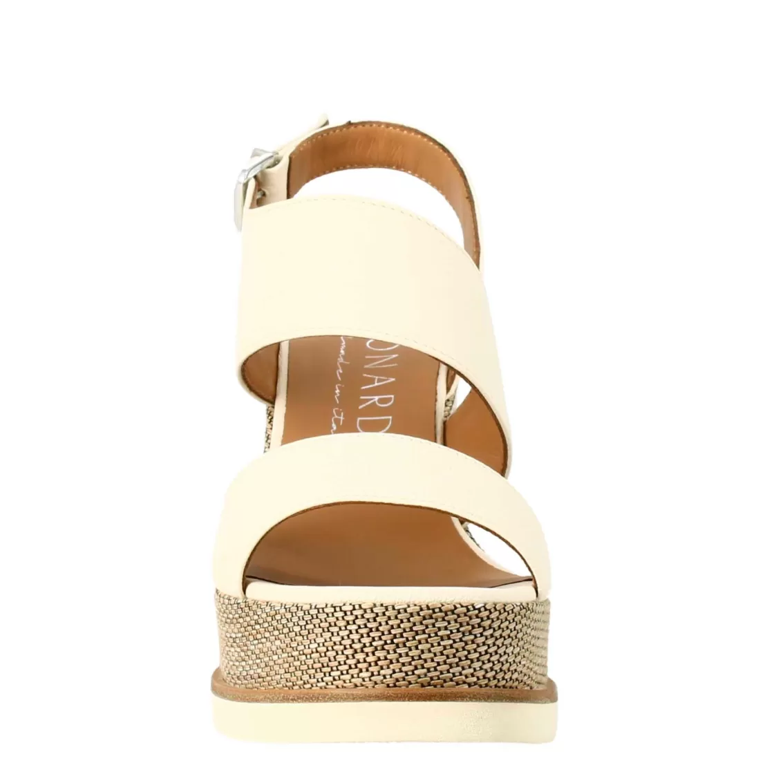 Cheap Leonardo Shoes Zeppa Da Donna Alta In Pelle Colore Panna Bianco