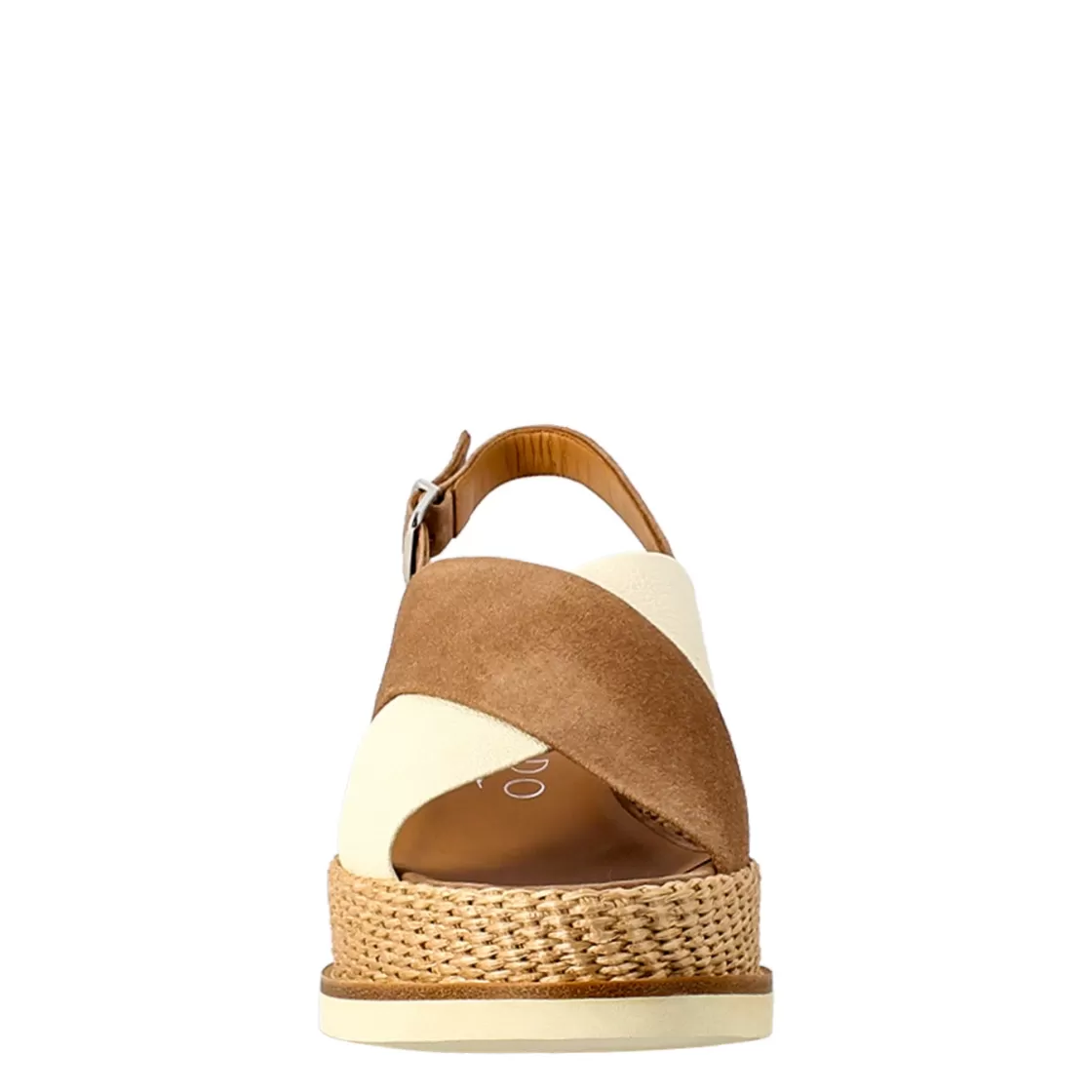 Cheap Leonardo Shoes Zeppa Da Donna Biocolore Panna E Cuoio Bianco