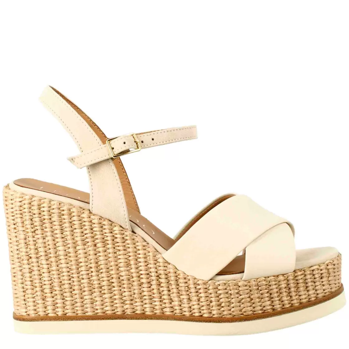 Discount Leonardo Shoes Zeppa Da Donna Biocolore Panna E Nude Bianco