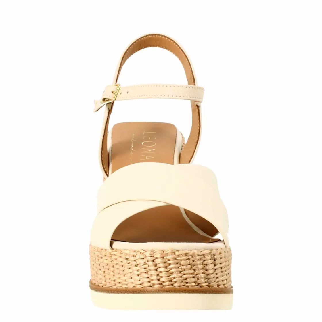 Discount Leonardo Shoes Zeppa Da Donna Biocolore Panna E Nude Bianco