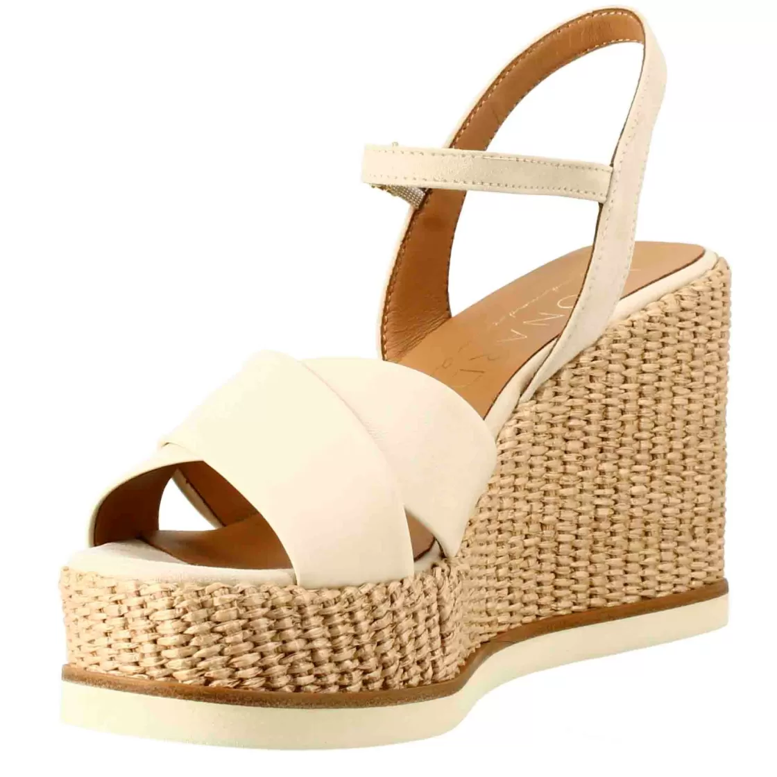 Discount Leonardo Shoes Zeppa Da Donna Biocolore Panna E Nude Bianco