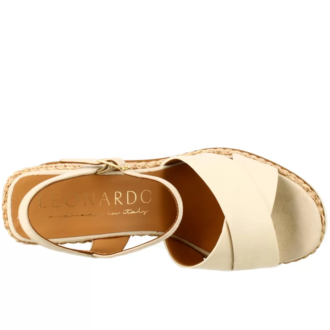 Discount Leonardo Shoes Zeppa Da Donna Biocolore Panna E Nude Bianco