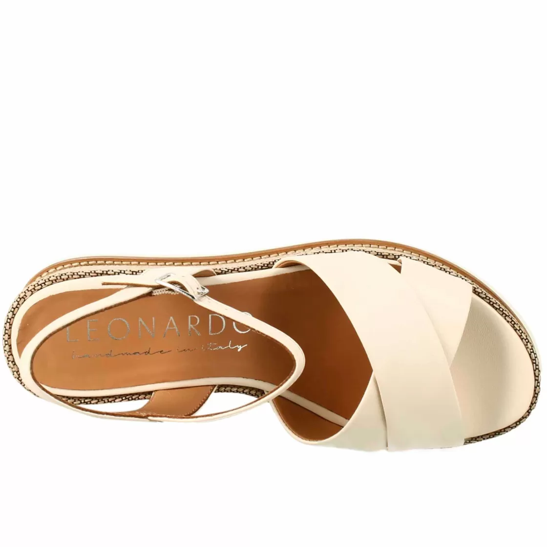 Hot Leonardo Shoes Zeppa Da Donna Media Colore Panna Beige